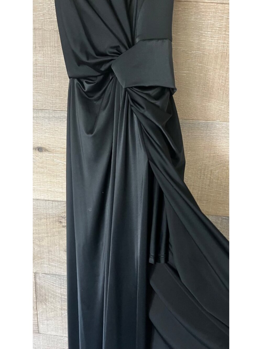 NWT Balenciaga stretch fabric long asymmetrical black dress size FR 38/ US 4-6 - Picture 11 of 12